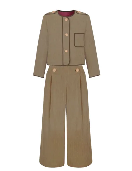 PANTALÓN BEIGE PANA MUJER | Algodón orgánico | Amarenak