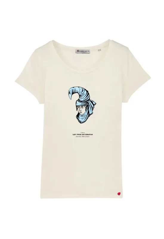 lady-san-sebastian-mujer-camiseta-burukoak-amarenak-moda-sostenible-algodon-organico-moda-vasca