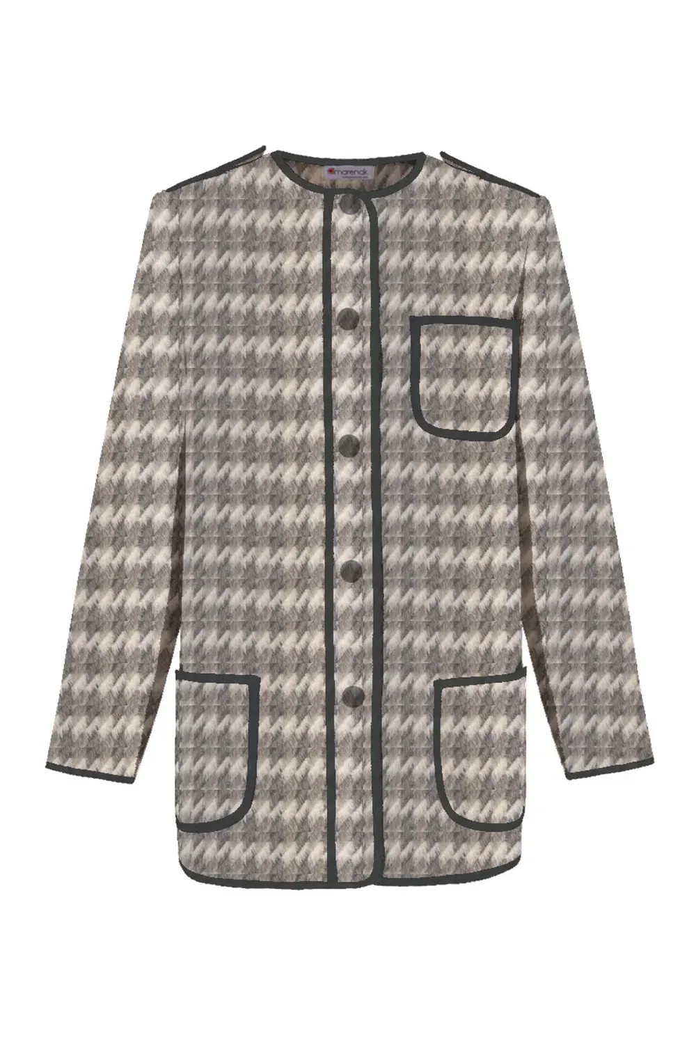 Chaqueta kaiku traje vasco mujer pata de gallo de lana de la colección UGARTEBURU de Amarenak. Hecho en Euskadi. España.