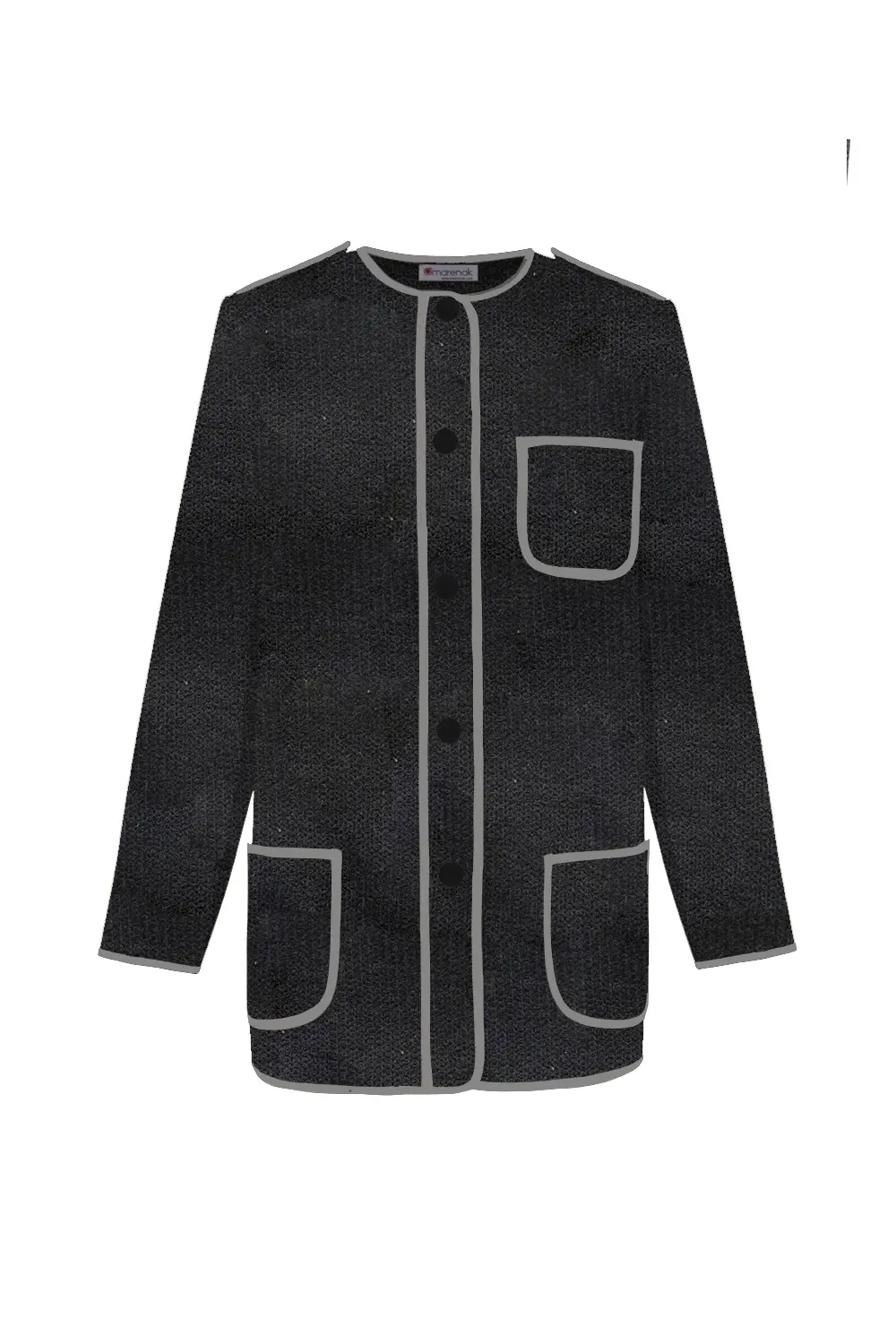 Chaqueta vasca de invierno kaiku de tweed negro | Amarenak