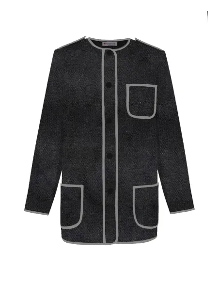 Chaqueta vasca de invierno kaiku de tweed negro | Amarenak