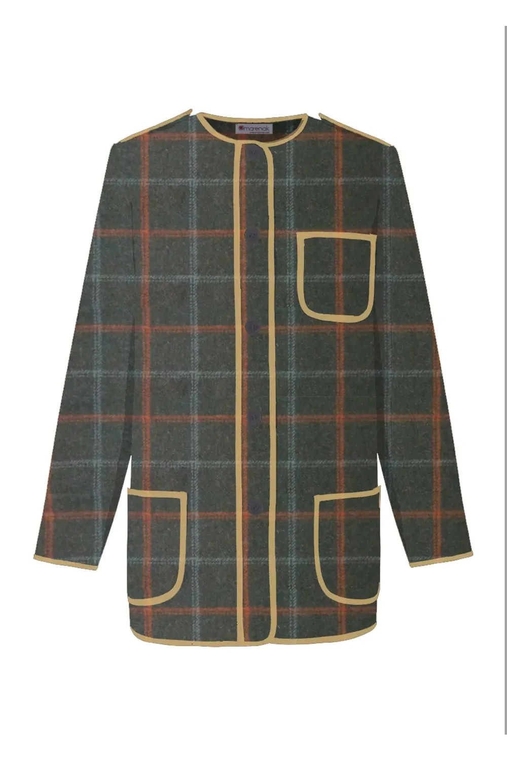 Chaqueta vasca de invierno kaiku de cuadros verde | Amarenak