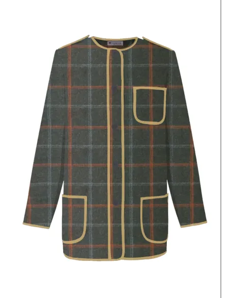 Chaqueta vasca de invierno kaiku de cuadros verde | Amarenak