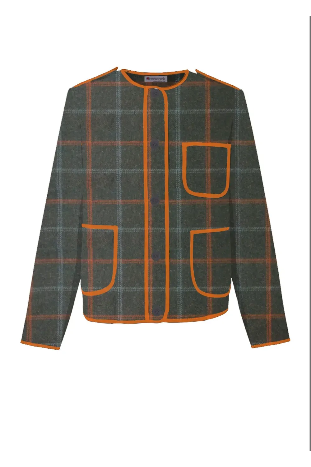 Chaqueta vasca de invierno kaiku de cuadros verde | Amarenak