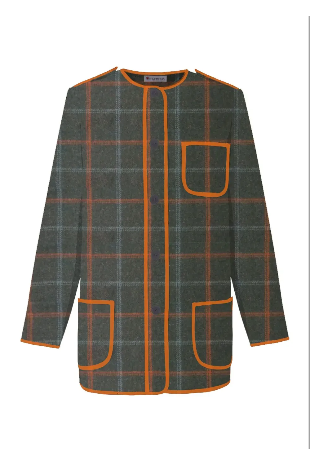 Chaqueta vasca de invierno kaiku de cuadros verde | Amarenak