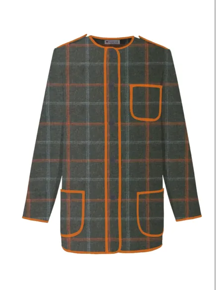 Chaqueta vasca de invierno kaiku de cuadros verde | Amarenak