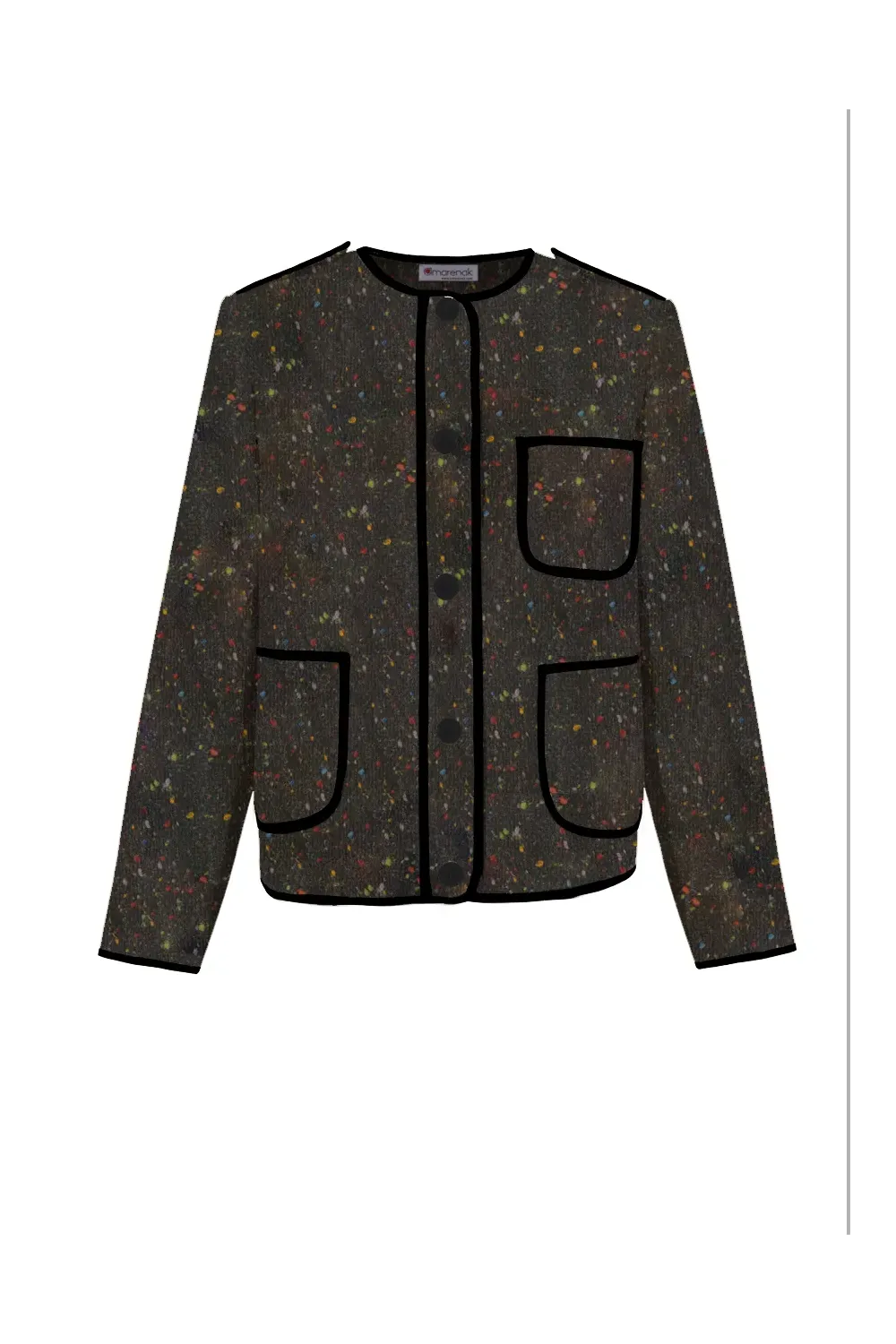 Chaqueta vasca invierno kaiku lana tweed negro | Amarenak