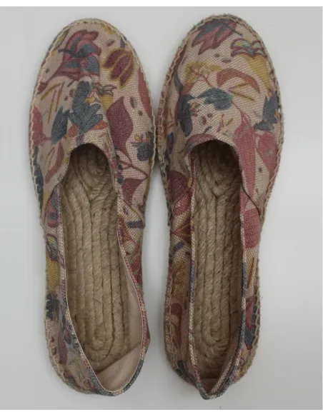 Alpargata cosida a mano de flores | Amarenak