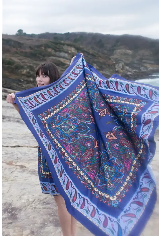 Pañuelo grande 100% algodón estampado paisley | Amarenak