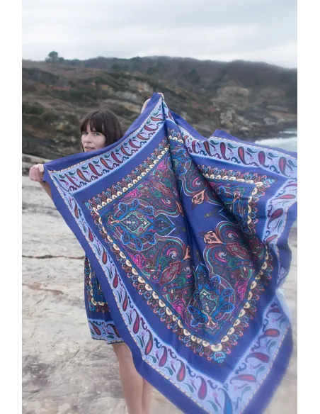 Pañuelo grande 100% algodón estampado paisley | Amarenak