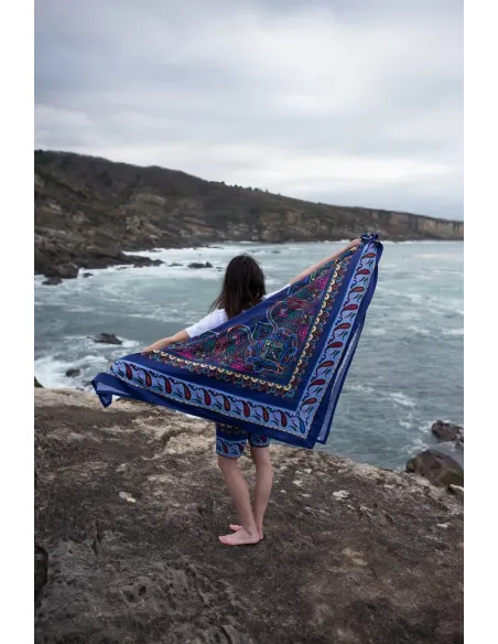 Pañuelo grande 100% algodón estampado paisley | Amarenak