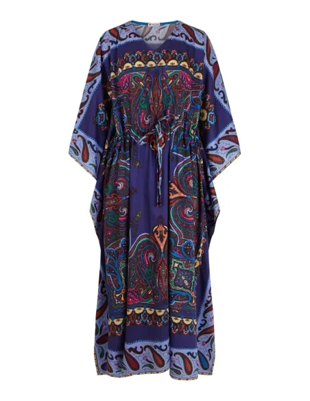 Vestido kaftan 100% algodón estampado paisley | Amarenak