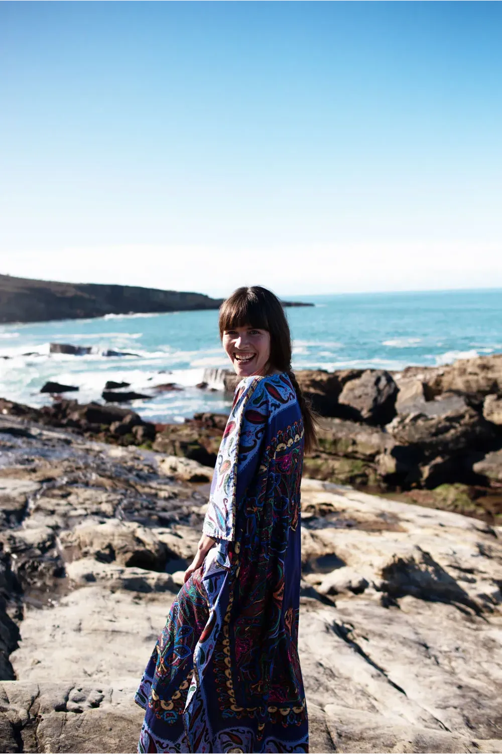 Vestido kaftan 100% algodón estampado paisley | Amarenak