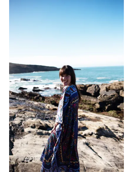 Vestido kaftan 100% algodón estampado paisley | Amarenak