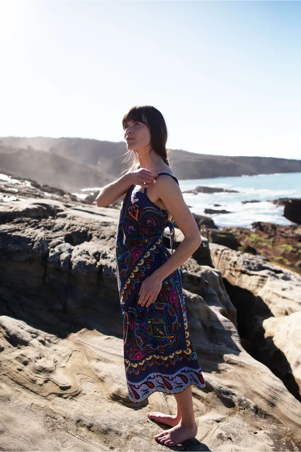 Falda larga de estampado paisley 100% algodón | Amarenak