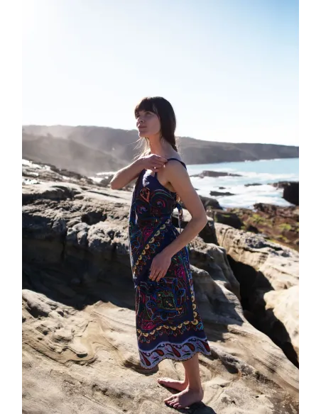 Falda larga de estampado paisley 100% algodón | Amarenak