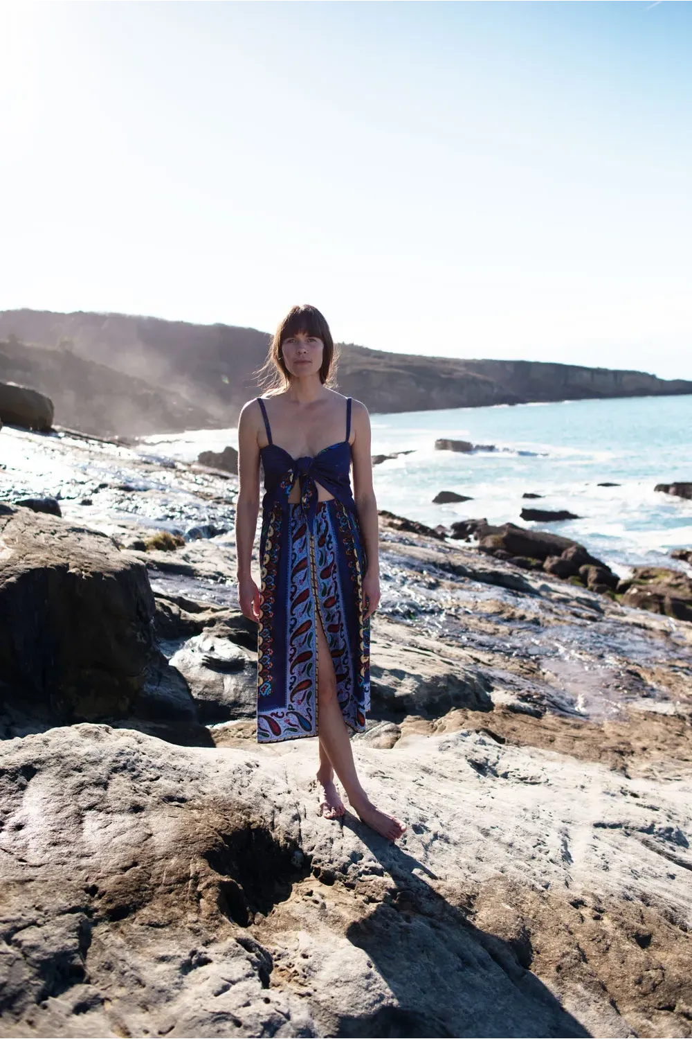 Falda larga de estampado paisley 100% algodón | Amarenak