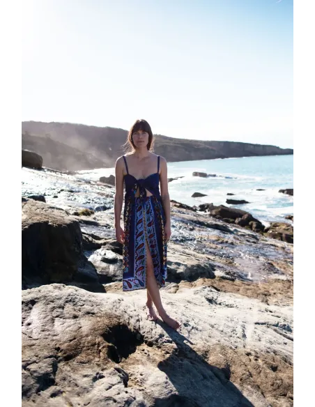 Falda larga de estampado paisley 100% algodón | Amarenak