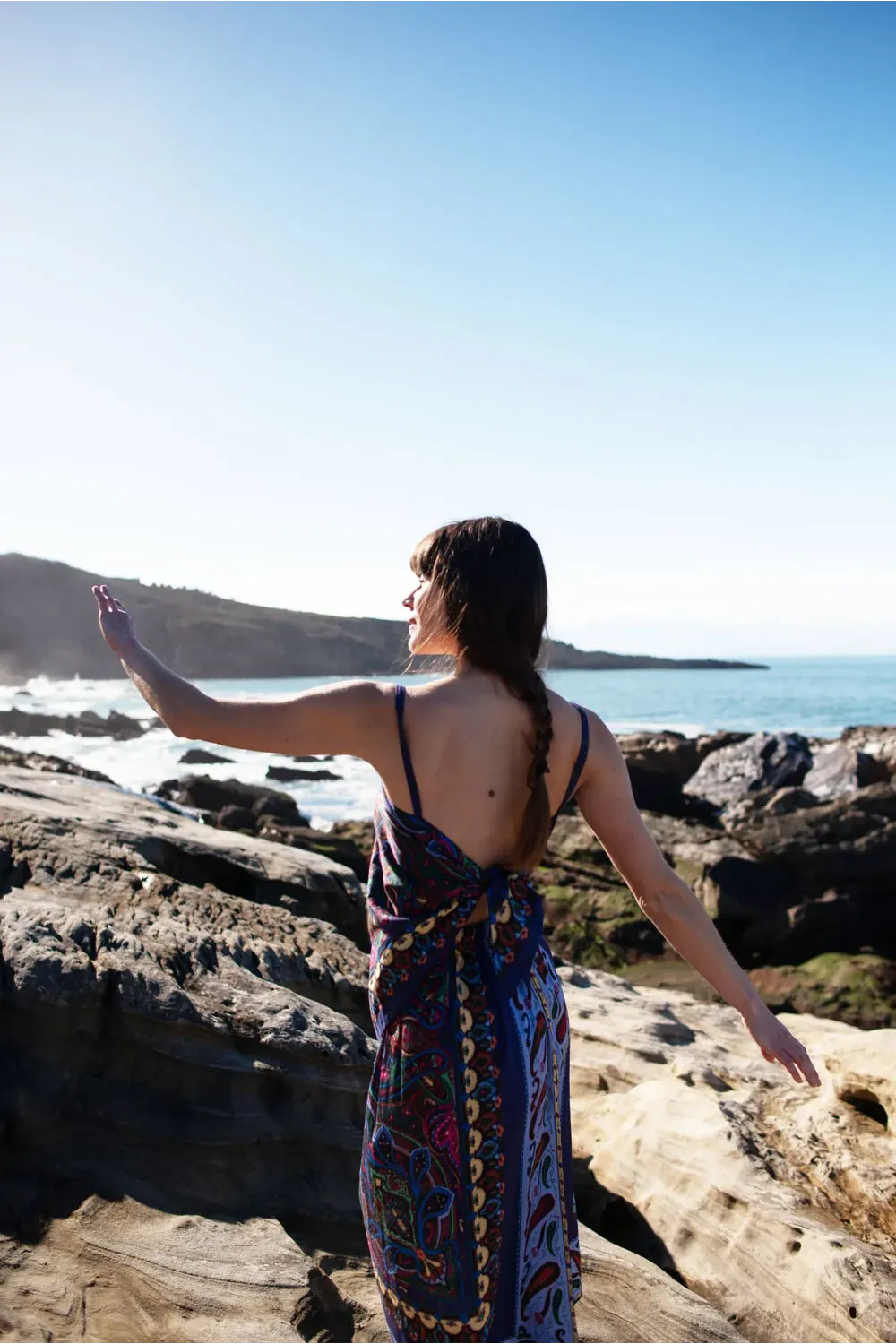 Falda larga de estampado paisley 100% algodón | Amarenak