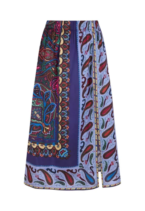 Falda larga de estampado paisley 100% algodón | Amarenak