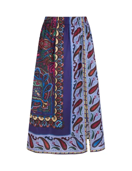 Falda larga de estampado paisley 100% algodón | Amarenak
