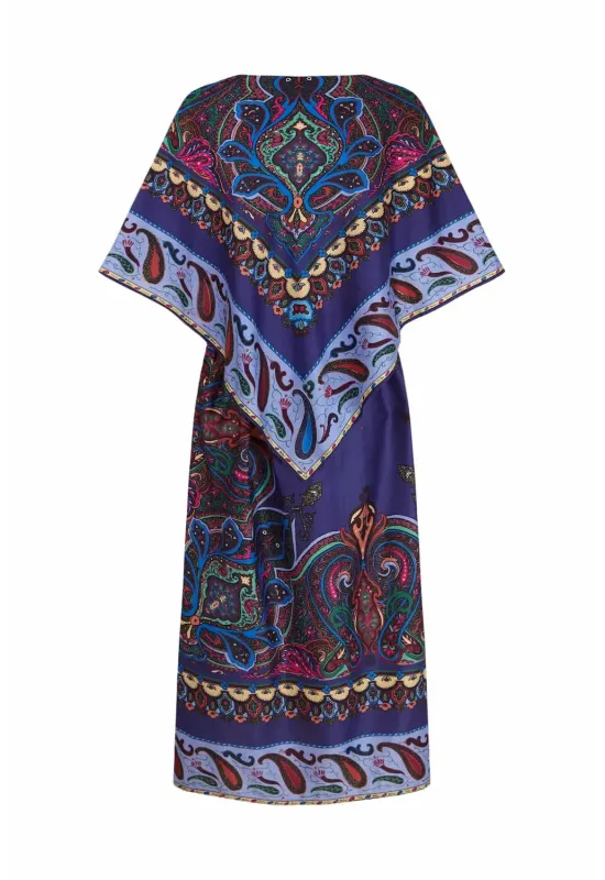 Vestido con capa estampado paisley 100% algodón | Amarenak 2