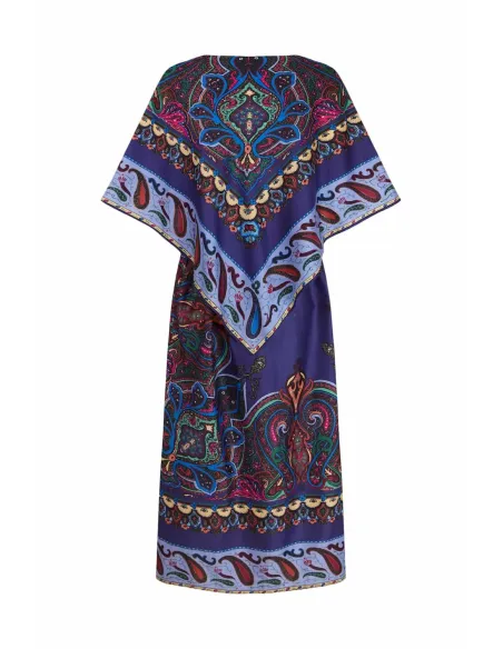 Vestido con capa estampado paisley 100% algodón | Amarenak