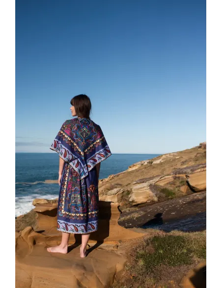 Vestido con capa estampado paisley 100% algodón | Amarenak