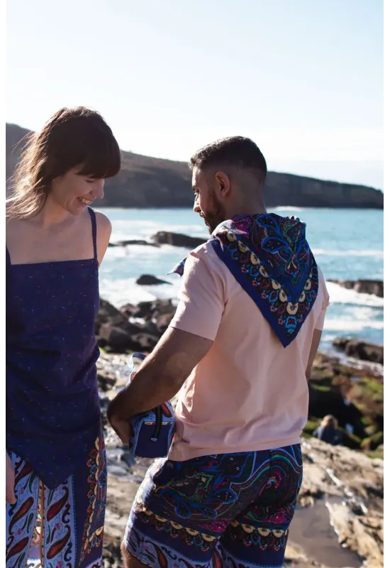 Pañuelo grande 100% algodón estampado paisley | Amarenak