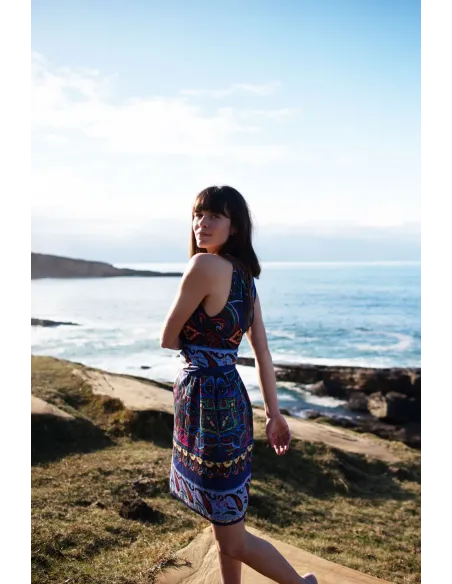 Vestido tirantes estampado paisley 100% algodón | Amarenak