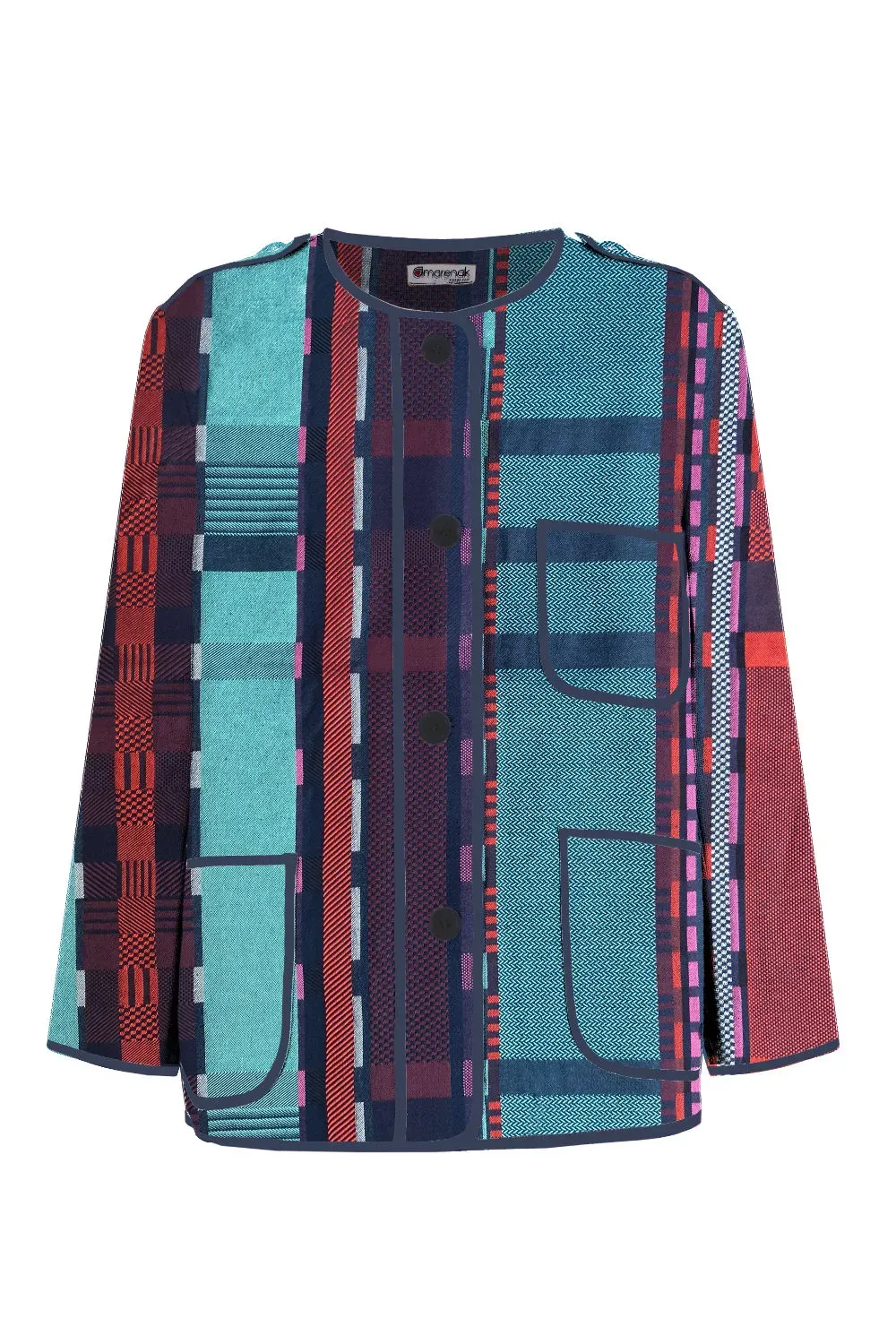 Chaqueta Kaiku CECILE con estampado, diseño vasco exclusivo hecho en algodón en Euskadi.