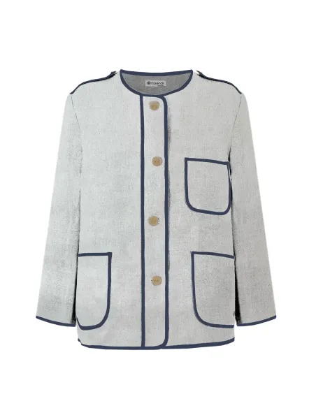 Chaqueta Kaiku ELUR crudo, diseño vasco exclusivo hecho en algodón en Euskadi.