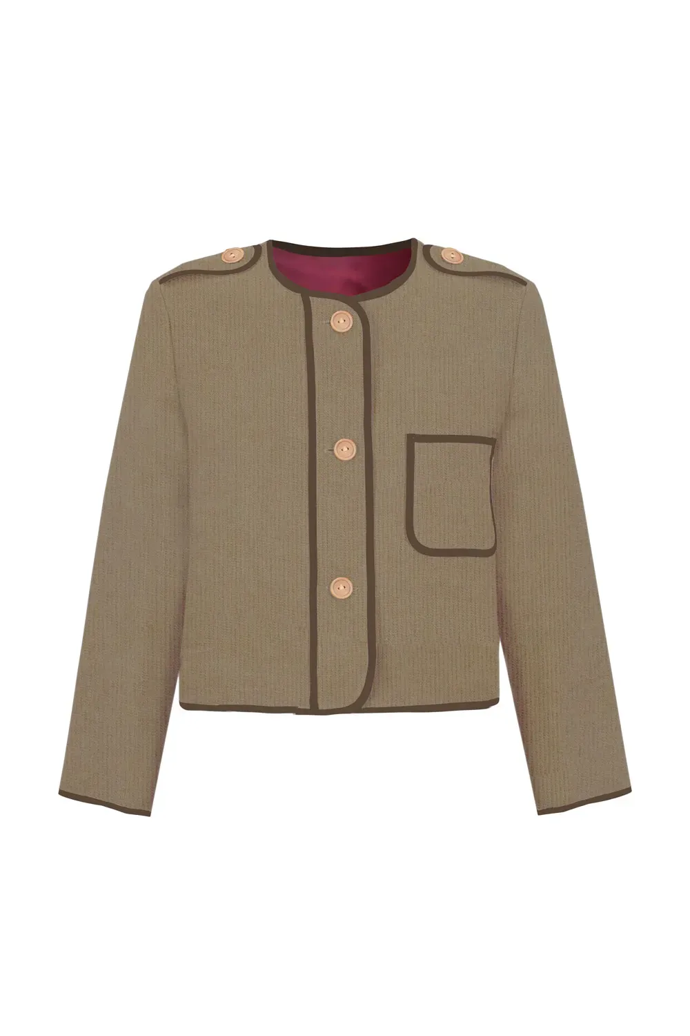 Chaqueta Kaiku HONDARTZA beige, diseño vasco exclusivo hecho en algodón orgánico en Euskadi.