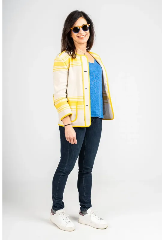 chaqueta-KAIKOUTIL-lino-jaune-tissage moutet-linge-basque-mujer-estilo-vasco-moda-vasca-moda-sostenible-cultura 2