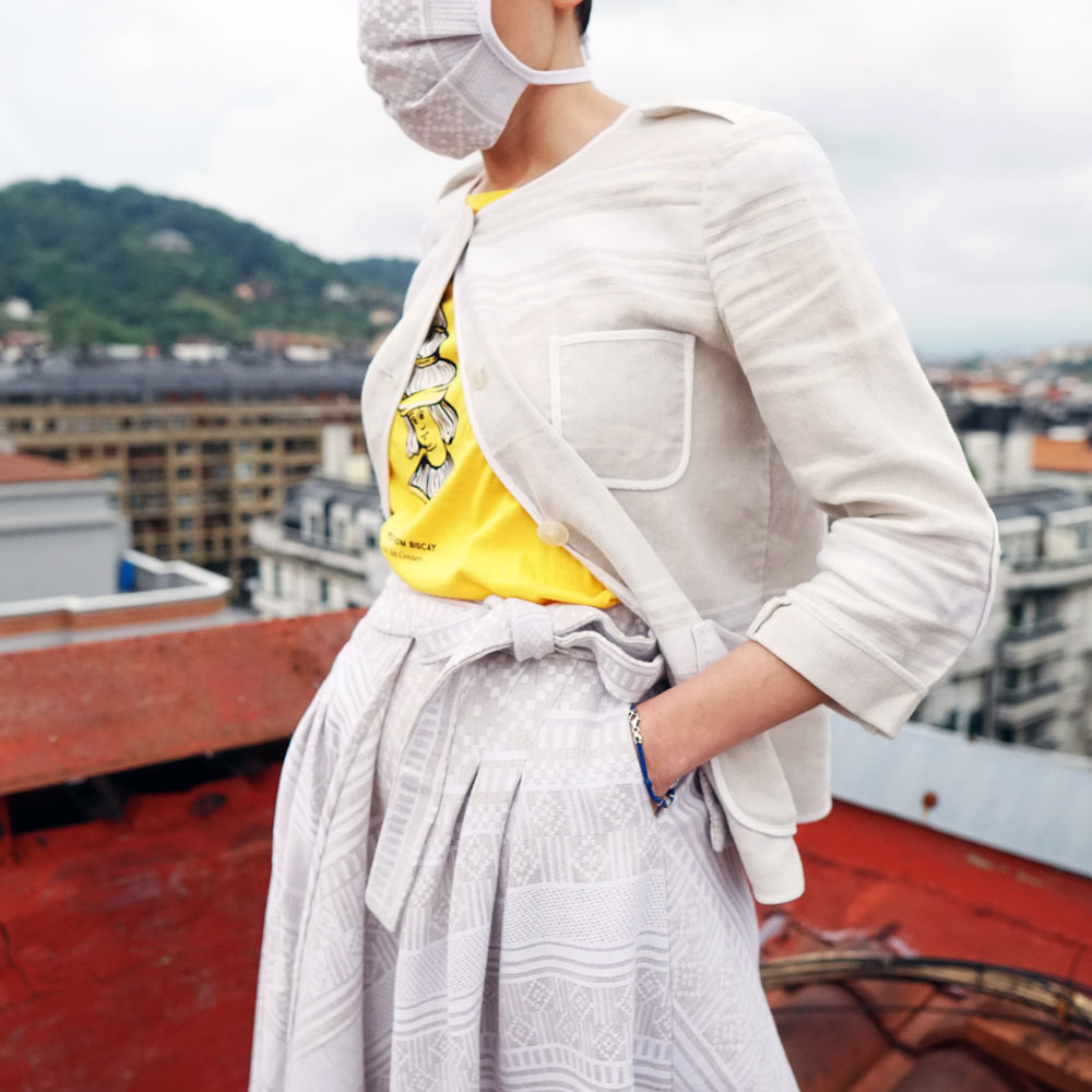 falda ELKANO de Amarenak inspirados en bordados tradicionales vascos