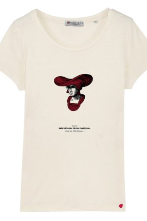 Pamplona-woman-mujer-camiseta-burukoak-amarenak-moda-sostenible-algodon-organico-moda-vasca-basque-clothing-basque-culture-basque-heritage